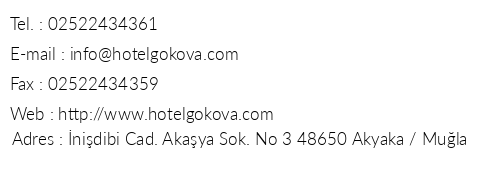 Hotel Gkova telefon numaralar, faks, e-mail, posta adresi ve iletiim bilgileri